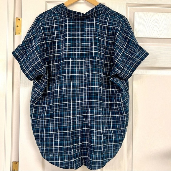 MADEWELL Swenson Popover Shirt in Morefield Plaid boxy cropped boho women’s M - Picture 9 of 12